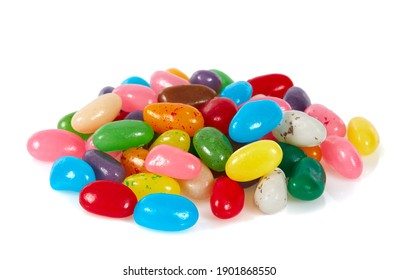 chewy jelly  beans isolated on white background - Shutterstock ID 1901868550
