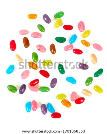 chewy jelly  beans isolated on white background
