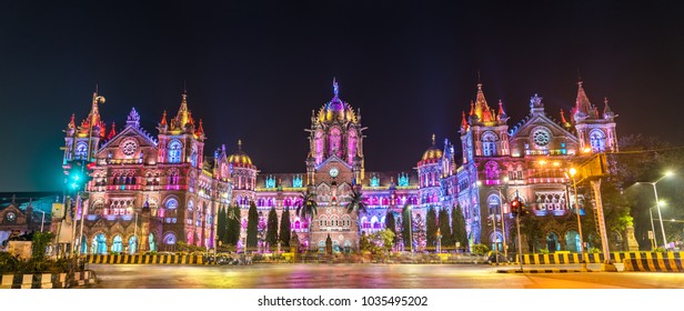 Chhatrapati Shivaji Maharaj Terminus, a UNESCO world heritage site in Mumbai - Maharashtra, India