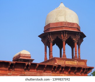 Chhatris Of The Tomb Of Mariam-uz-Zamani In Agra.The Queen Consort Of The Mughal Emperor Akbar.