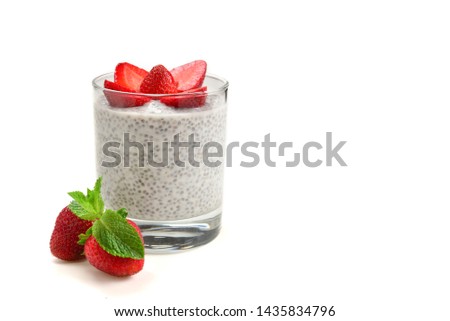 Similar – Chia yogurt with raspberries in a glass cup