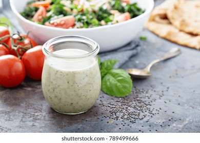 Chia Seed Healthy Ranch Salad Dressing In A Jar