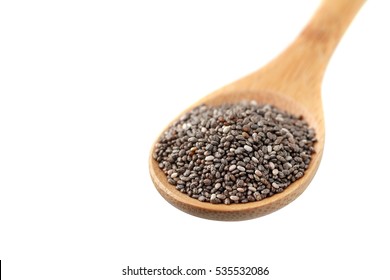 Chia Seed Isolated On White Background.