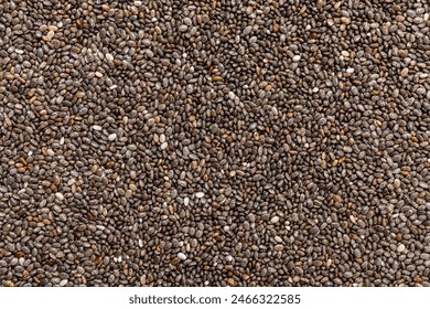 Chia seeds background. Top view