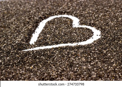 Chia Seeds Heart Shape