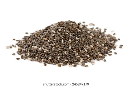 chia seeds isolated on white - Shutterstock ID 245249179