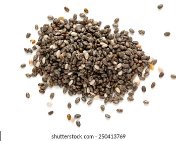 Chia Seeds Isolated On White