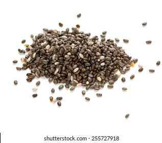 Chia Seeds Isolated On White