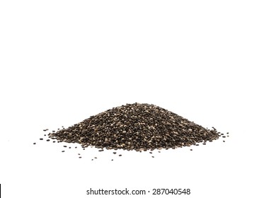 Chia Seeds Isolated On White