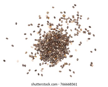 Chia Seeds Isolated On White