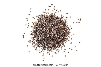 Chia seeds isolated with white background. - Shutterstock ID 537410344