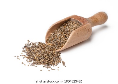 Chia Seeds On The White Background