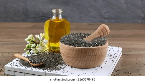 Chia Seeds And Chia Seed Oil.