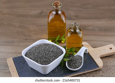 Chia Seeds And Chia Seed Oil.