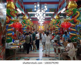 Chianese Newyear At Shrine In Chiang Mai Thailand.2 Feb 2019.