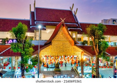 Chiang Mai, Thailand - 01 20 2020: Facade Of The Night Bazaar