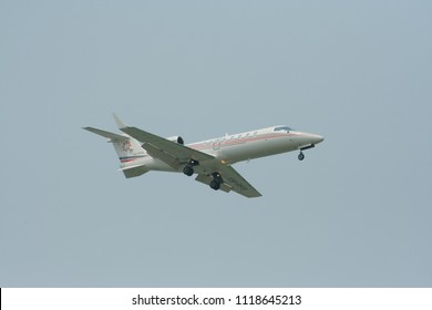 CHIANG MAI, THAILAND - APRIL  3 2009: VH-PFS Bombardier Learjet 45 of Pacific Flight Services. Flight at Chiangmai Airport.