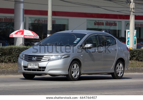 CHIANG MAI, THAILAND -JANUARY 23\
2017:  Fifth generation of Honda City Compact Car. Photo at road\
no.121 about 8 km from downtown Chiangmai,\
thailand.