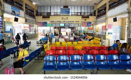 Chiang Mai, Thailand - July 25, 2019: The Ticket Counter And Waiting Area Of Chiang Mai Bus Station Or Arcade Bus Terminal