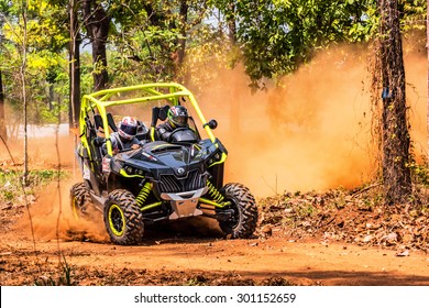CHIANG MAI, THAILAND - MAY 03: Undefined Driver on Side-by-Side Vehicles (UTV) on countryside roads, May 03, 2015 in Chiang mai, Thailand.