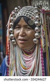 Chiang Mai, Thailand - October 15, 2015: woman from Thailand-Ethnic Akha - Shutterstock ID 334244627