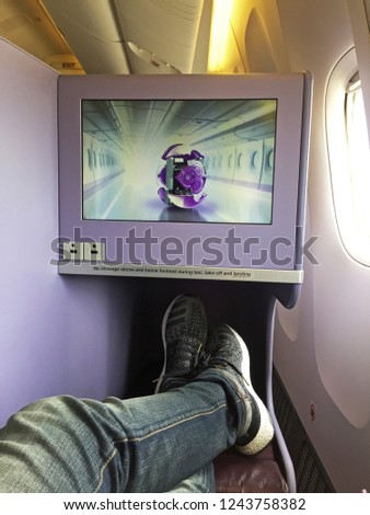 chiang maithailandaugust 112017 aircraft cabin design interior の