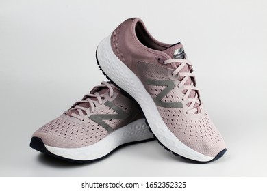 CHIANG MAI,THAILAND,FEB 18,2020:The New Balance Fresh Foam 1080 v9 running shoe is back with soft cushioning and increased comfort.