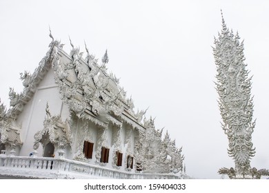 CHIANG RAI - OCTOBER 17: Wat Rong Khun On OCTOBER 17, 2013 In Chiang Rai, Wat Rong Khun Is A Contemporary Unconventional Temple In Chiang Rai, Thailand. It Was Designed By Chalermchai Kositpipat