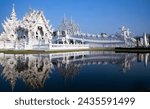 CHIANG RAI, THAILAND - FEBRUARY 2019: wat Rong Khun The famous White Temple in Chiang Rai, Thailand