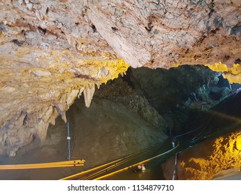 Chiang Rai ,Thailand - July 3, 2018 : Inside In Tham Luang Nang Non Cave  Network In Northern, Mae Sai, During Involved The Rescue Event Of 13 Members Of A Junior Football Team 