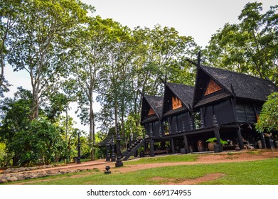 Chiang Rai, Thailand - June 23, 2017 : The Twelve Galae Triplets Black House In Baandam Museum (Black House), Created And Designed By Thawan Duchanee.