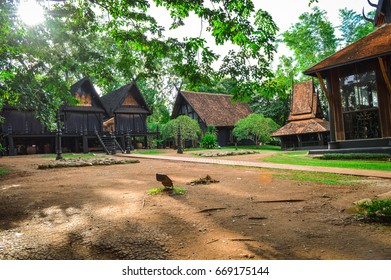 Chiang Rai, Thailand - June 23, 2017 : The Twelve Galae Triplets Black House In Baandam Museum (Black House), Created And Designed By Thawan Duchanee.