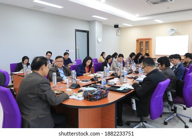 CHIANG RAI, THAILAND - NOVEMBER 27, 2020:The Meeting Of The Consortium Of Education Of Thailand, Dean Of The Faculty Of Education Or School Of Education At University Of Phayao, Chiang Rai Campus