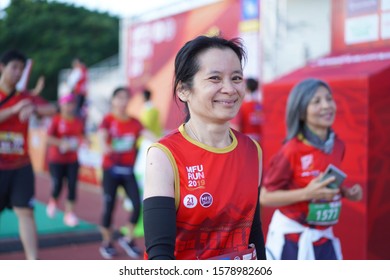 Chiang Rai THAILAND-11: 2: 2019: 18 MFU RUNi 2019 | PARTNER in Chiang Rai Thailand.People. Running at city. Street.