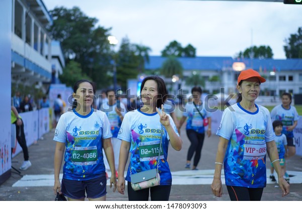 Chiang Rai THAILAND-8: 11: 2019: 111-year-old
high school SWK MINIMARATHON 2019 IN Chiang Rai THAILAND .People.
Running at city.
Streets.