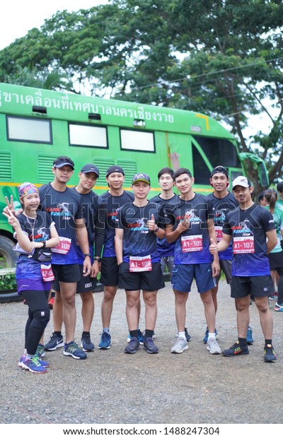 Chiang Rai THAILAND-8:25:2019:Chiangrai Tea\
& Coffee Trail Run 2019 IN Chiang Rai THAILAND .People.\
Running at city.\
Streets.