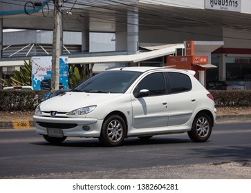 Chiangmai, Thailand - April 18 2019: Private car, Peugeot 206. Photo at road no.121 about 8 km from downtown Chiangmai, thailand.