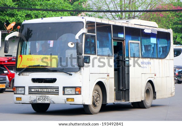 CHIANGMAI, THAILAND -\
APRIL 7  2014: Bus Route 2 of Chiangmai city bus. Route 2 between\
700 Year stadium and Changpuak bus station. Photo at Chiangmai bus\
station, thailand. 