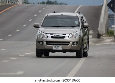 Chiangmai, Thailand - Auguest 15 2021: Private Isuzu Dmax Pickup Truck. On road no.1001 8 km from Chiangmai city.
