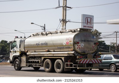 Chiangmai, Thailand - December 22 2021:  Oil Truck Of A Class Oil Transport Company. Photo At Road No.1001 About 8 Km From City Center, Thailand.