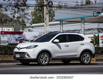 Chiangmai, Thailand - February  9 2021:   Private Suv Car MG GS. Product from British automotive. On road no.1001, 8 km from Chiangmai city.