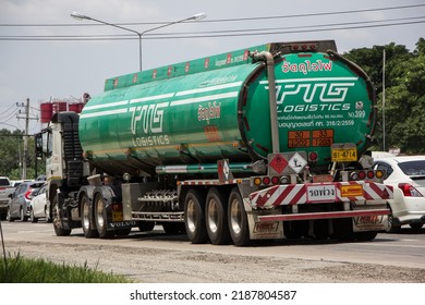 Chiangmai, Thailand -  June  13 2022: Oil Truck Of  TPG Logistic   Oil Transport Company. On Truck On Road No.1001, 8 Km From Chiangmai City.