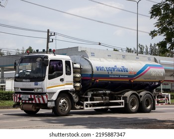 Chiangmai, Thailand -  June  13 2022:  Oil Truck Of Boon ThaWee Maeram Oil Transport Company. On Truck On Road No.1001, 8 Km From Chiangmai City.