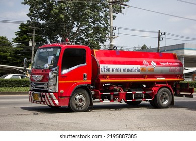 Chiangmai, Thailand -  June  13 2022:  Oil Truck Of Nakkhara Oil Transport Company. On Truck On Road No.1001, 8 Km From Chiangmai City.