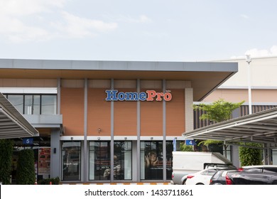Chiangmai, Thailand - June 21 2019: Homepro  supermarket department store. Sale product and building construction. Location in sansai Urban fringe of chiangmai city.