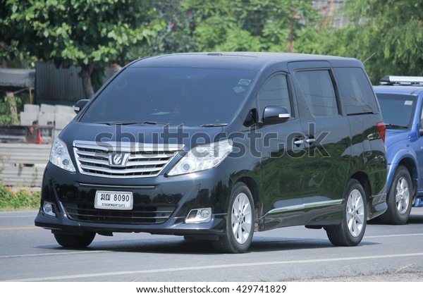 CHIANGMAI, THAILAND\
-MAY 7 2016: Private Toyota Alpha car. Family van with hybrid drive\
to large families. Photo at road no.121 about 8 km from downtown\
Chiangmai, thailand.