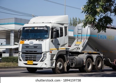 Chiangmai, Thailand -   November 27 2020: Cement Truck Of Chun Fast Company.  On Road No.1001, 8 Km From Chiangmai City.