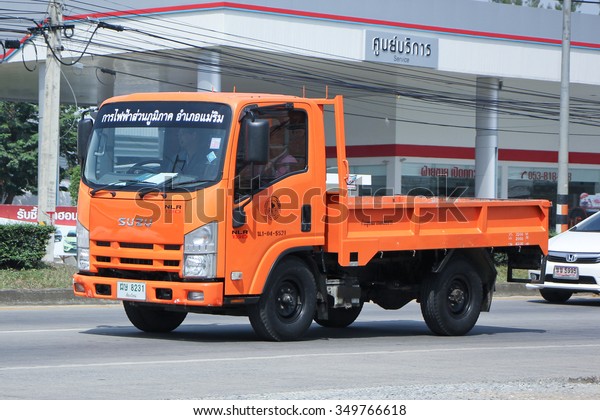 CHIANGMAI, THAILAND
-OCTOBER  26 2015:  Truck of Provincial eletricity Authority of
Thailand. Photo at road no.1001 about 8 km from downtown Chiangmai,
thailand.