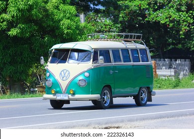 CHIANGMAI, THAILAND - OCTOBER 3 2014: Vintage Private van. Photo at road no.121 about 8 km from downtown Chiangmai, thailand.