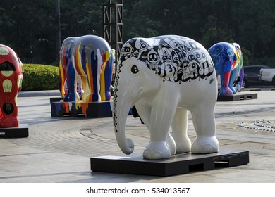 CHIANGMAI,THAILAND Dec 12,2016:Elephant Parade Is A Social Enterprise That Elephants In Asia. Which Will Have Its 10th Anniversary At Chiangmai,thailand